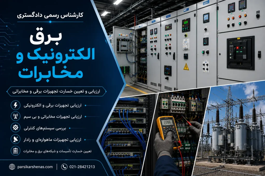 ارزیابی تخصصی تجهیزات برق ، الکترونیک و مخابرات توسط کارشناس رسمی دادگستری در تابلو برق صنعتی