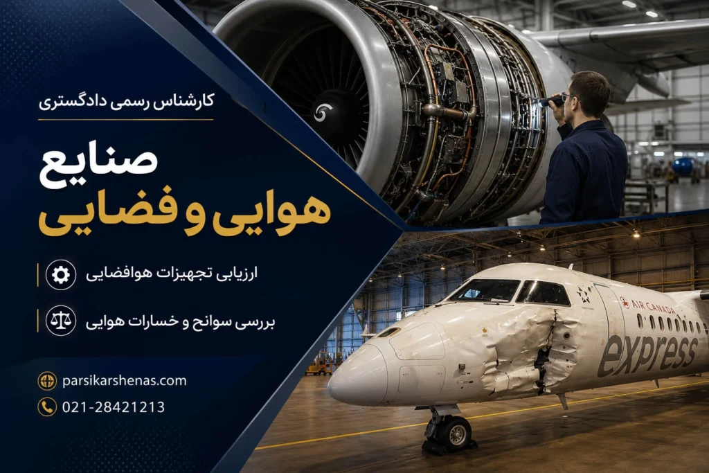 کارشناس رسمی دادگستری صنایع هوایی و فضایی در حال بررسی موتور هواپیما